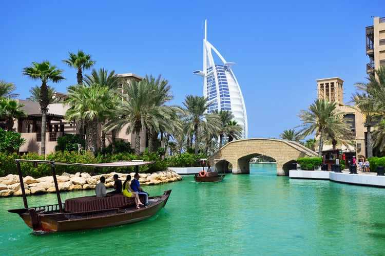 Madinat Jumeirah and the Burj al Arab Hotel in Dubai