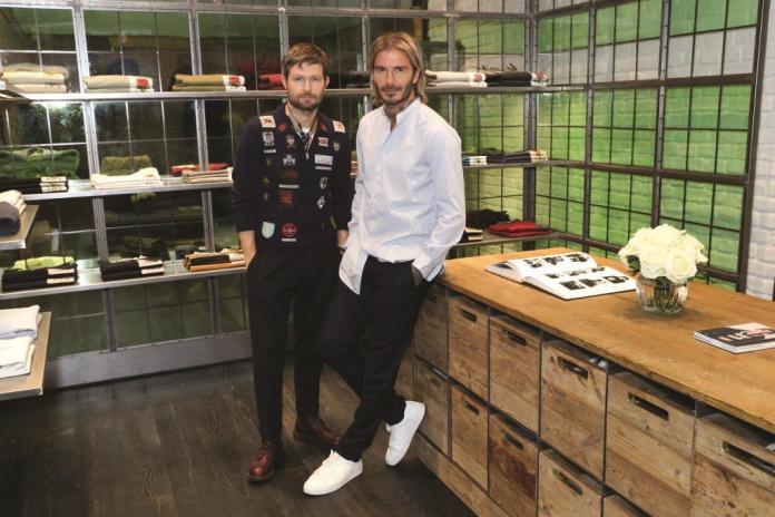 David Beckham & Daniel Kearns at the Kent & Curwen Store Opening Event.