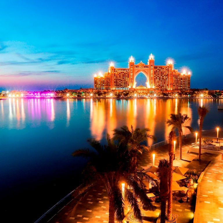 The view of Atlantis The Palm from The Pointe at Palm Jumeirah