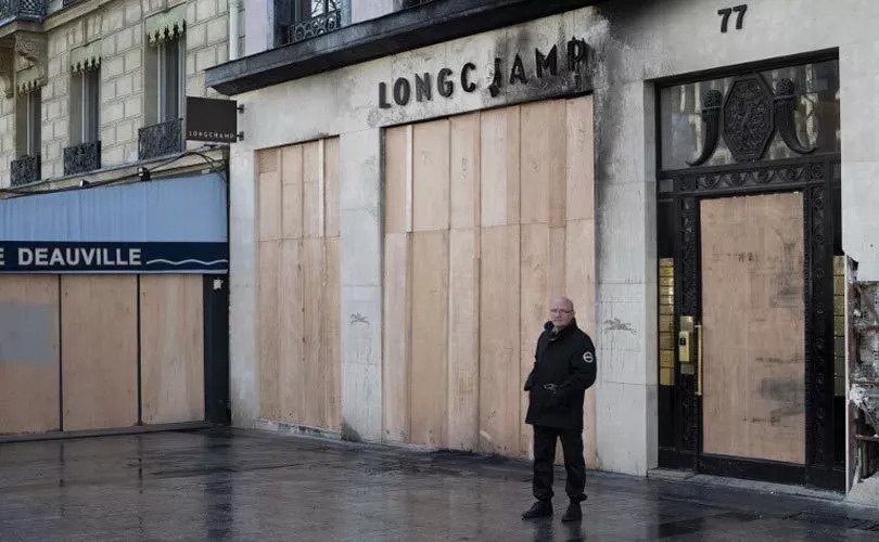 luxury shops vandalised