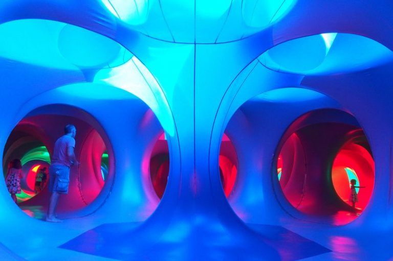 A giant inflatable maze of light and colour will appear at Salford Quays