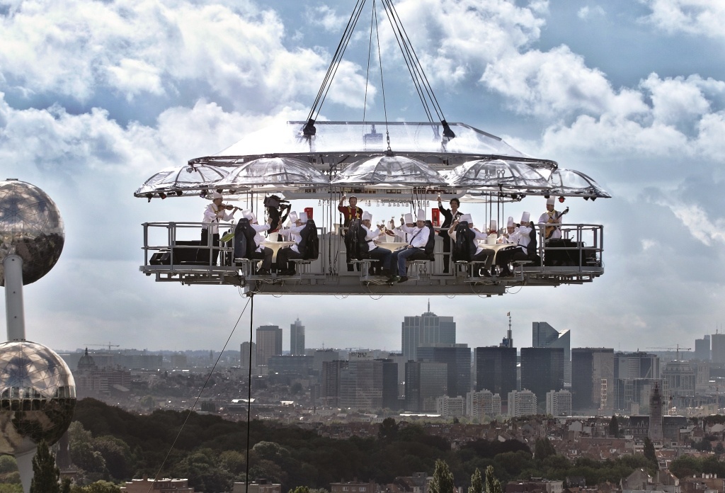 Dinner In The Sky: Brussels, Belgium Dinner In The Sky: Brussels, Belgium
