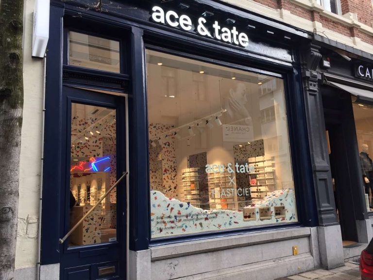 Ace & Tate has decorated shop in Antwerp with plastic waste