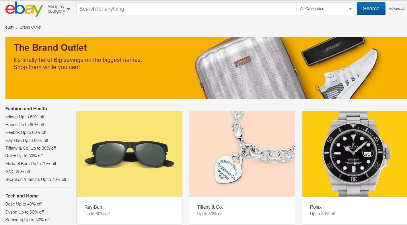 eBay Launches Brand Outlet Retail & Leisure International