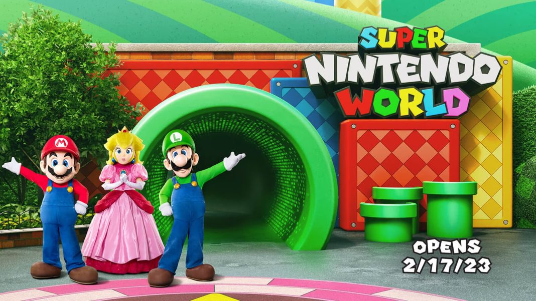 super-nintendo-world-opening-2023-with-characters-in-front