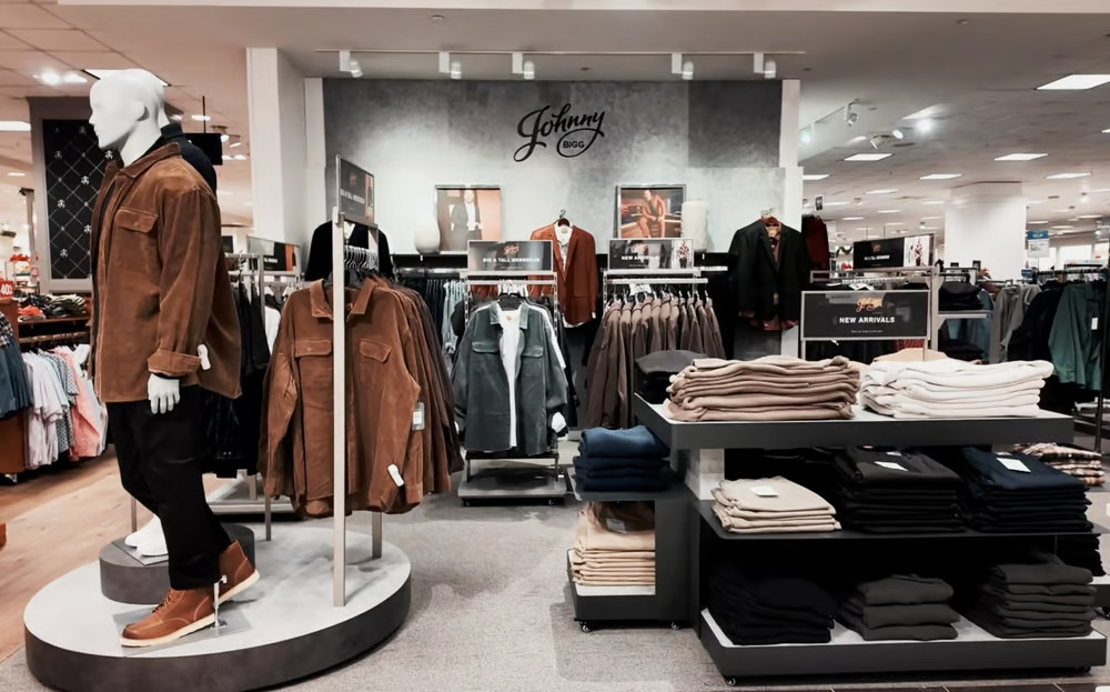 Australian-born big and tall men’s brand Johnny Bigg has expanded its U.S. presence with the launch of concessions in five Belk department stores across the southeast.