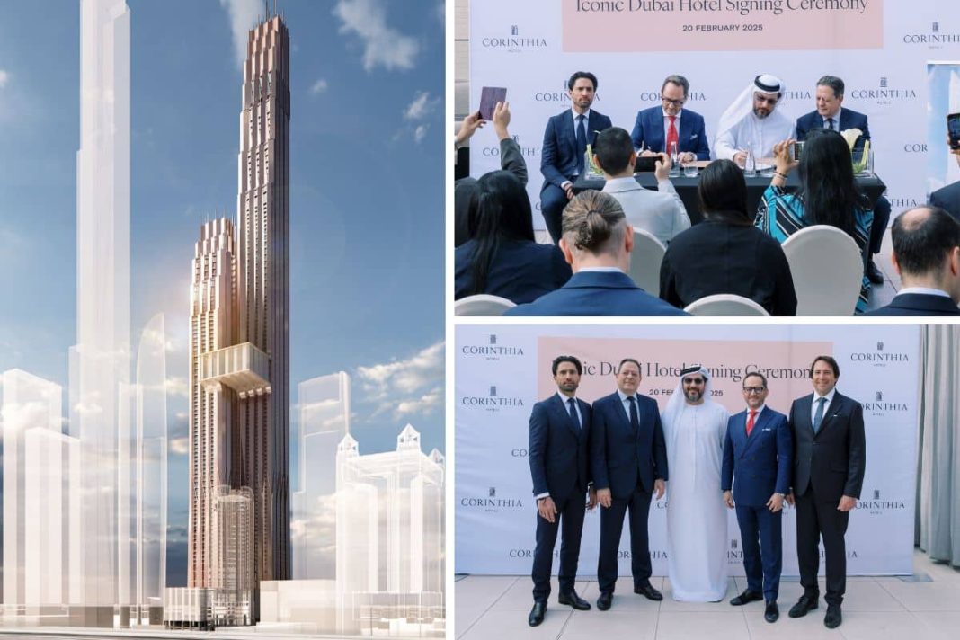 Corinthia Dubai will tower more than 500m and include branded real estate and the “world’s highest outdoor pool”