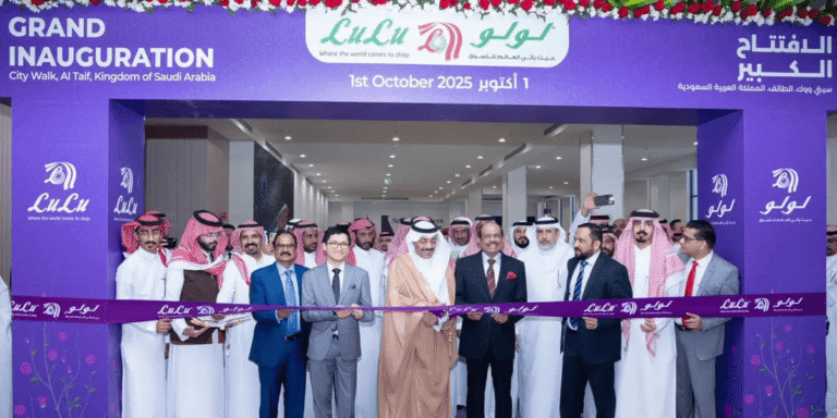 Strengthening its footprint across the Kingdom, Lulu Retail has officially opened its 70th store in Saudi Arabia, located in the suburban area of Taif. This new store marks a significant milestone in Lulu’s expansion strategy and demonstrates its ongoing commitment to the Saudi retail market. The new Lulu Hypermarket was inaugurated by Eng. Abdullah bin Khamis Al Zaidi, Mayor of Taif, in the presence of Nasser Huwaiden Thaiban Ali Alketbi, Consul-General of the UAE in Jeddah, Fahad Ahmed Khan Suri, Indian Consul General of Jeddah, and Yusuffali M.A., Chairman of Lulu Group. The opening not only represents a strategic retail development but also aligns with Saudi Arabia’s Vision 2030 by supporting community growth and job creation. “We are proud to support Saudi Arabia’s Vision 2030 by expanding our retail footprint across the Kingdom,” said Yusuffali M.A. “This new hypermarket is designed to enhance the shopping experience for the people of Taif while contributing to local economic development and providing employment opportunities for the community.” The new Lulu Hypermarket in Taif covers an impressive 195,770 square feet, offering a wide range of products and services under one roof. Shoppers can enjoy a supermarket, fresh food section, Lulu Connect electronics, a fashion store, a department store, BLSH beauty products, and Eye Express optical services. The store also features an upgraded food court to meet modern consumer needs. To ensure convenience, the store includes six self-checkout counters and approximately 500 parking spaces. The launch was accompanied by attractive introductory offers across various product categories. This expansion reflects Lulu’s commitment to delivering quality products and services while supporting the Kingdom’s broader economic and social development objectives. During the inauguration ceremony, Lulu Group Chairman Yusuffali M.A also acknowledged the efforts of the Lulu Saudi staffs who contributed to the Guinness World Record-breaking shattered glass art and presented momento to them appreciating their valuable efforts.. This artwork, created as the official emblem for the Saudi National Day celebrations, was a tribute to Saudi Arabia and was brought to life by Lulu as part of the national festivities.